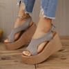 Sandalen Damen Frühling und Sommer Bequem Lässig Netz Damen Schuhe Plateau Keilabsatz Große Größe Sportsandalen