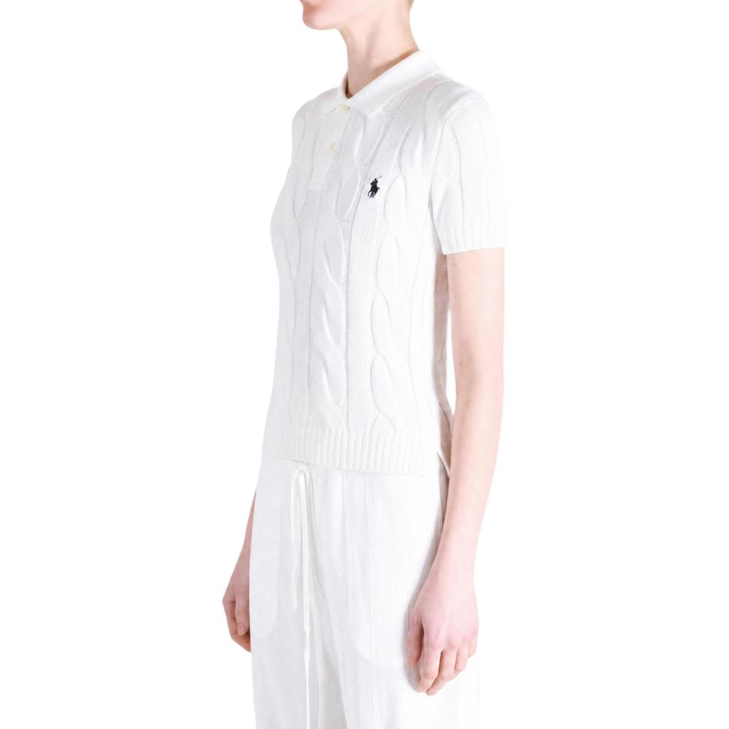 Polo Ralph Lauren SS26 Maglia a trecce Polo Ricamata Top da donna 211B20809-002
