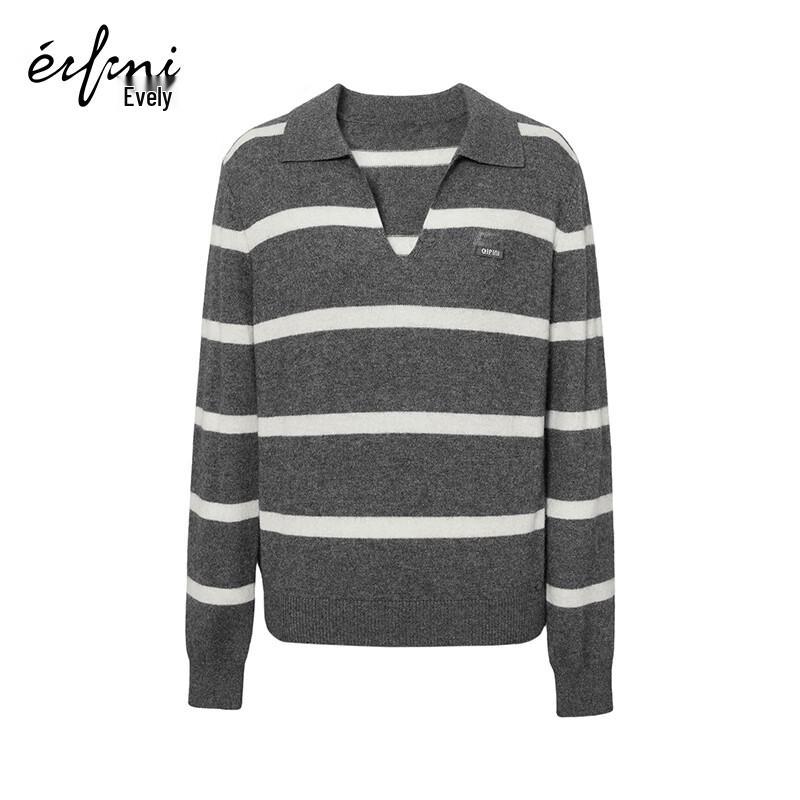 

Eifini Women s Striped Loose Fit Knit Sweater S