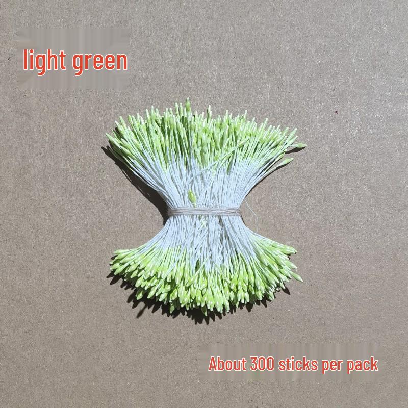 Simulation Flower Stamen: Small Pearl-Colored DIY Material, Approx. 300 Double-Ended Stamen for Handmade Flower Accessories