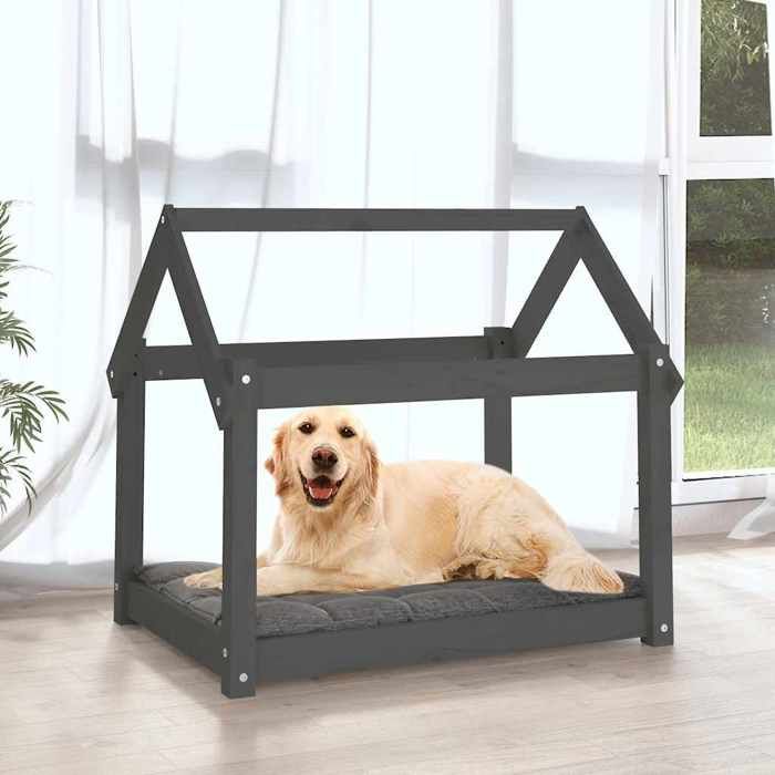 Maison Exclusive - Lit pour chien Gris 81x60x70 cm Bois de pin solide