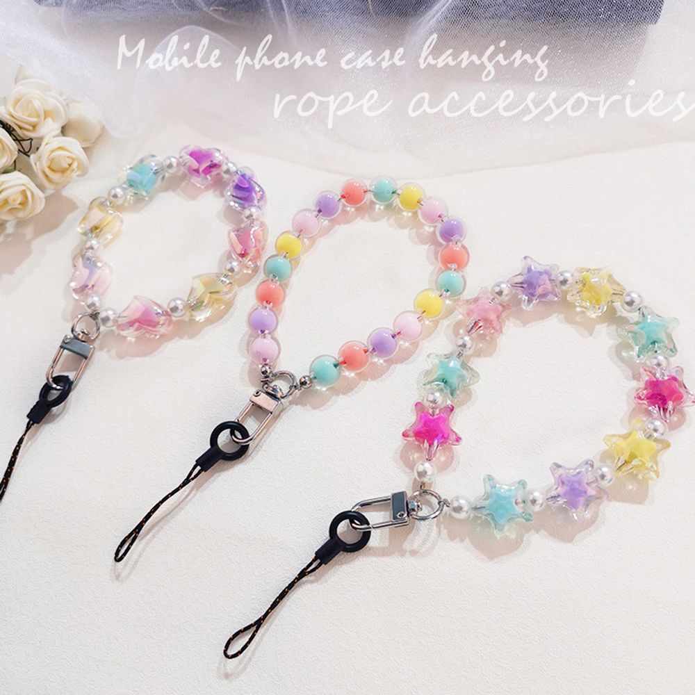 

Love Heart Candy Color Star Wrist Hand Lanyard Hand Strap Phone Charm Mobile Phone Straps