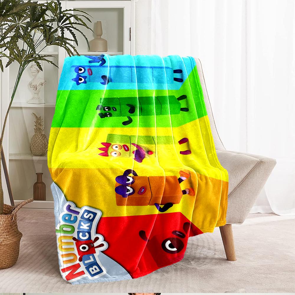 Coperta stampata a tema Numberblocks - Perfetta per divano, letto, viaggi e uso all'aperto | Lavabile in lavatrice, accogliente e resistente.