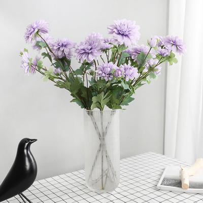 1Pc 6-Head Artificial Fake Cloth Dahlia Flower Wedding Party Home Desktop Decor