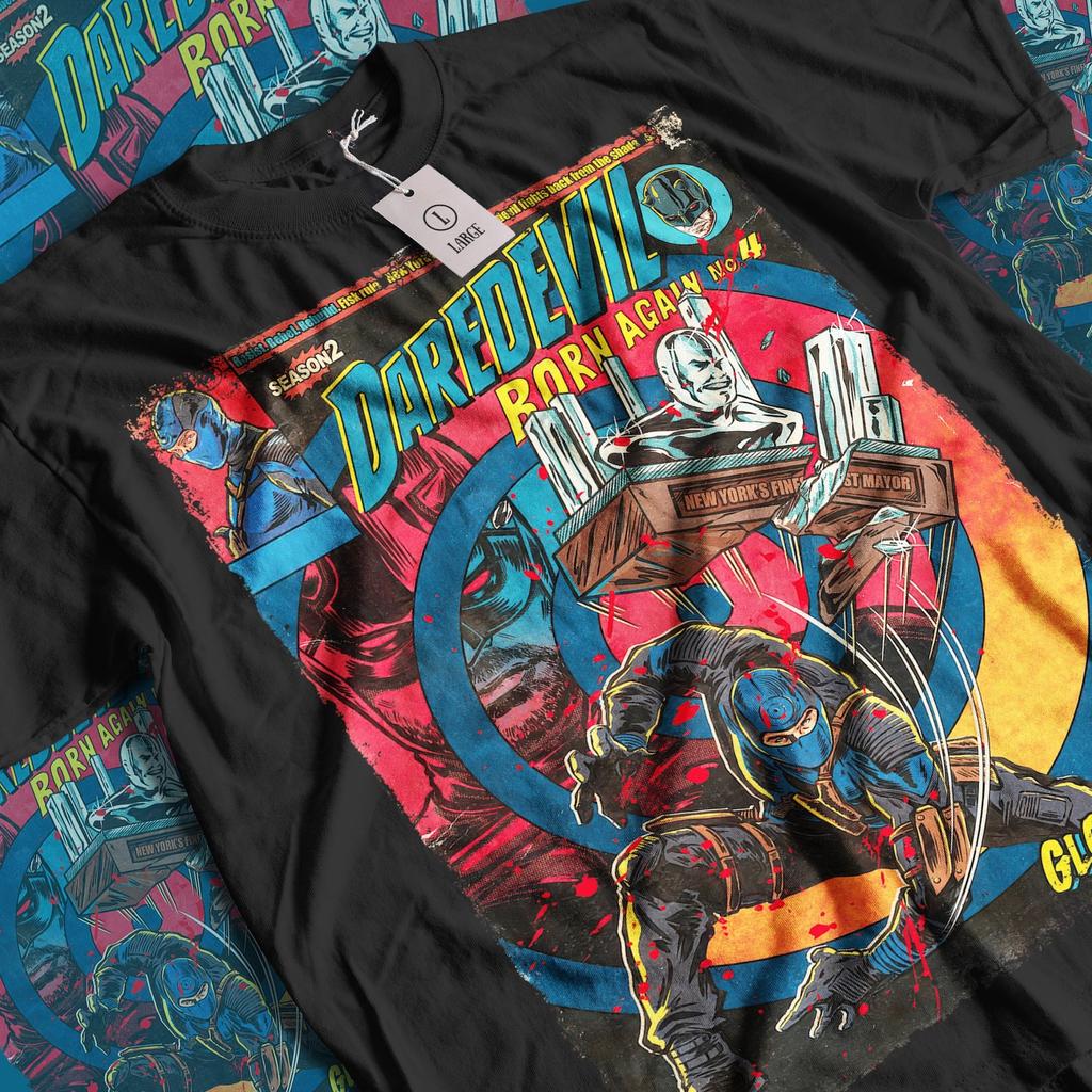 Daredevil Born Again TV Series T-Shirt and kids tshirt: Vintage Superhero Movie Unisex Graphic Tee