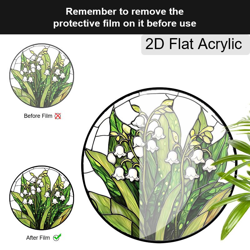 Acrylic Lily of the Valley Suncatcher Stained Glass Effect Window Hanging Ornament Flower Lover Gifts
