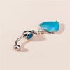 European And American New Products Of Cat -Eye Stone Peach Heart Navel Clockwise Drilling Vermiculite Long Pendant Pendant Navel Nails