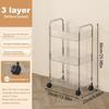 Transparenter Rollwagen Organizer Ständer Badezimmer Organizer Ständer Umzugs-Organizer Regal mit Rad