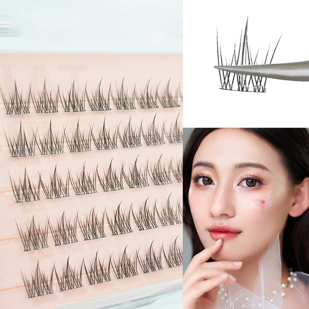 No Need Glue Self Adhesive Cluster Lashes Natural Look Segmented Eyelashes Women's Beauty