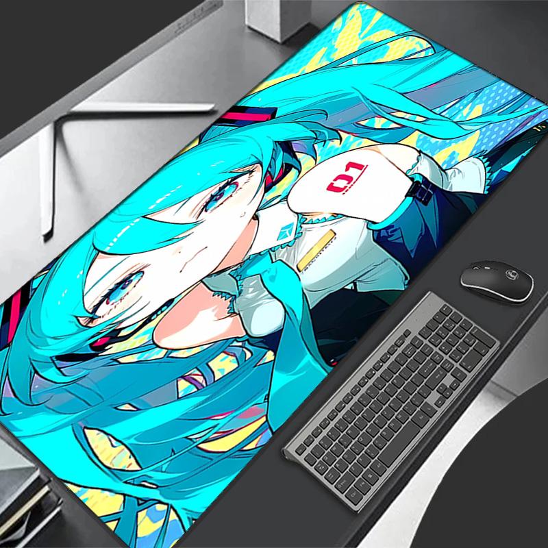 Hatsune Miku Theme Premium Non-slip Mouse Pad with Stitched Edges,Durable Rubber Material,for Desktop & Gaming Great Gifts