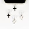 Cross Mobile Phone Dust Plug Alloy Pendant Black and White DIY Pendant Accessories