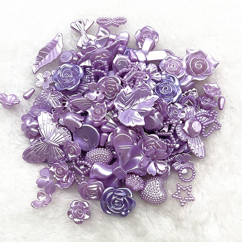 20g/lot Mixed Rose Flower Bowknot Beads Star Heart Butterfly Acrylic Spacer Beads for Jewelry Making DIY Bracelet Accessories