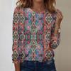 Long Sleeve Shirts For Women Cute Print Graphic Tees Blouses Casual Plus Size Basic Tops Pullover