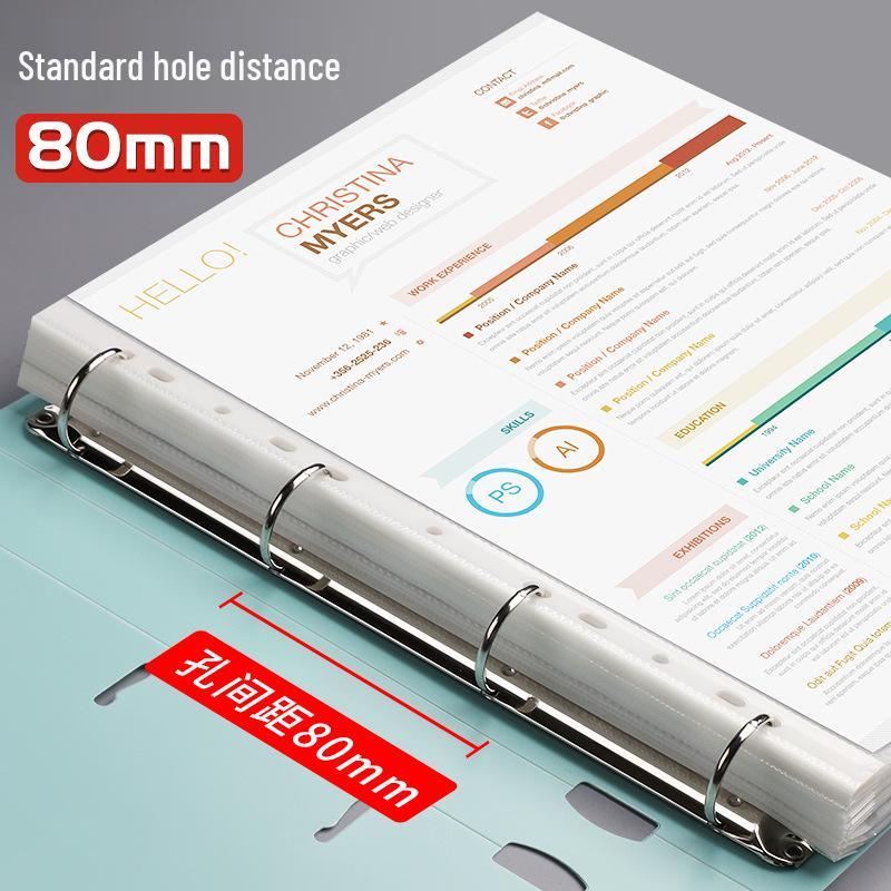 Classeur A4 à anneaux en D: Porte-documents à feuilles mobiles perforé quatre trous et organisateur d'examens pour étudiants avec ouverture rapide