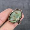 Natural Prehnite Gemstone Copper Wire Wrap Gift Jewelry Ring Size 6.5 ET-3447