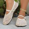 Fashion Summer Designer Cosy Mesh Heels 2025 Women Flat Shoes Fashion Round Toe Buckle Strap Casual Outdoor Dress Sandals
