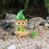 Resin Crafts Garden Elf Decor Funny Frog Figurine Creative Elf Frog Statue  Bonsai Decoration