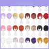 Cos Short Black Cosplay Wig With High Temperature Silk For Anime Costumes