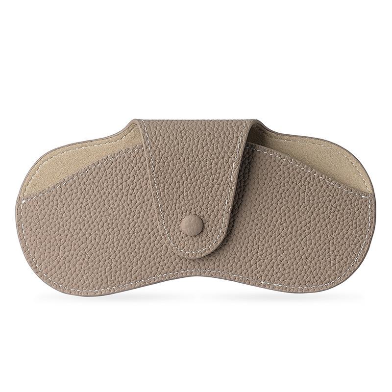 Literary young women's glasses bag head layer leather sunglasses dust storage box soft leather sunglasses protective cover