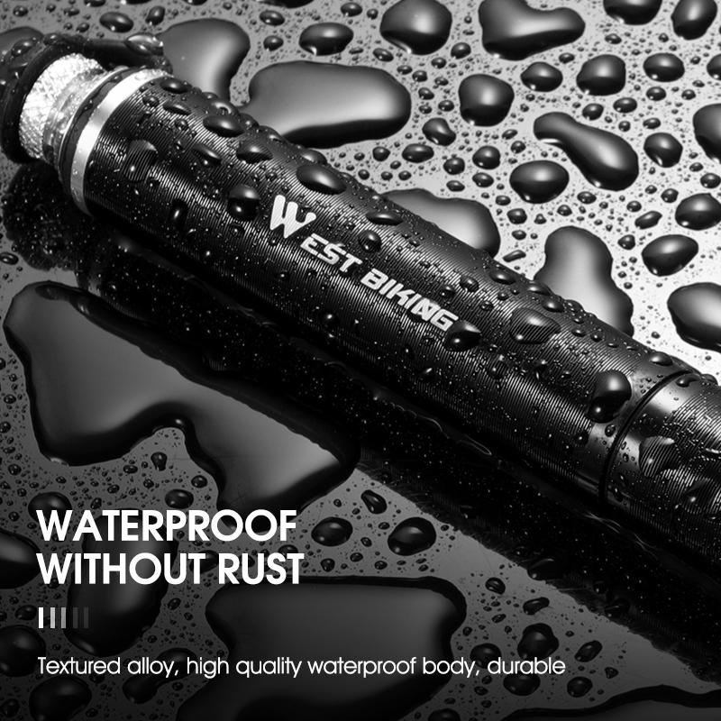 WEST BIKING Tragbare Fahrradpumpe Aluminiumlegierung Fahrrad Luftpumpe Reifenfüller Schrader/Presta Universal Rennrad Zubehör