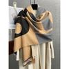 Fashionable Thick Faux Cashmere Plaid Scarf For Winter Warmth