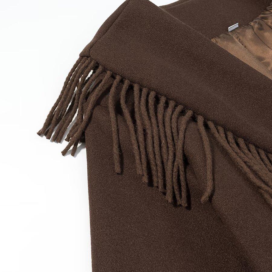 European and American Style, New Women's Clothing, Versatile, Fashionable, Versatile, Fashionable, Fringed Woolen Coat