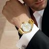 JewelryWe Gold Watch with Stainless Steel Popular Analog Fashion Gold and Perfect for and Casual Perfect Gift Men's Strap, Watch, White, Formal,