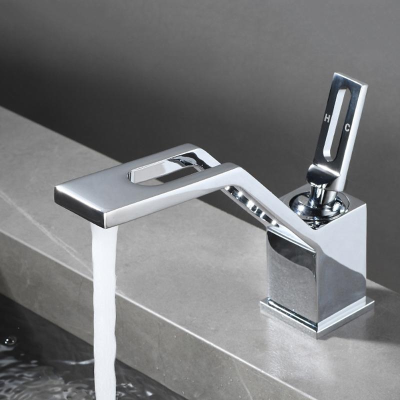 Creative Bathroom White Basin Faucet Brass Hot And Cold Faucet Splash Proof Single Hole Single Handle Sink Tap Deck Mounted