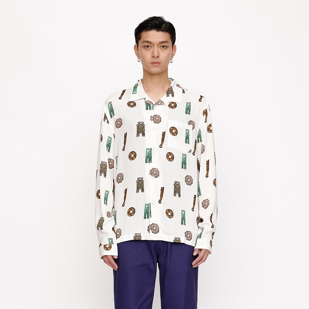 CLOT Shirts Men's Cuban Collar Moderate CTSH21WT2006