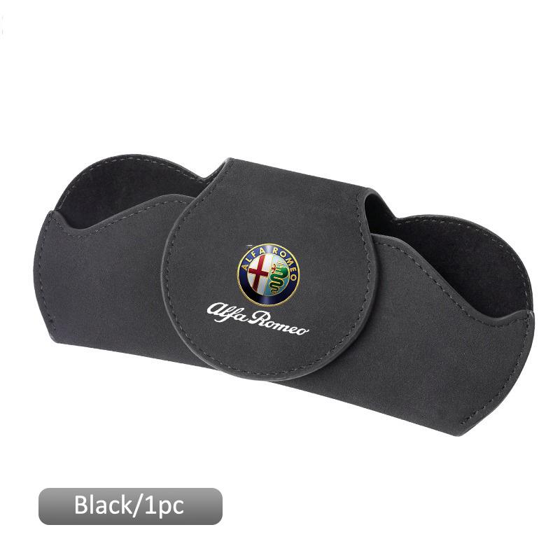 

2026 Hot Alfa Romeo Car Interior Glasses Clip Auto Sun Visor Sunglasses Holder For Alfa Romeo Giulia Stelvio Giulietta 156 159 1 чорний