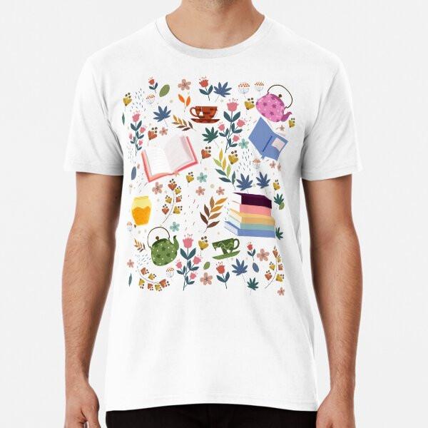 

цветочные книги и чай S до 5XL Сделано в Австралии/США Футболка 3XL