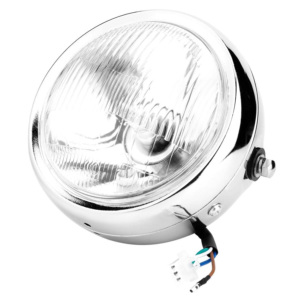Motorcycle Retro Silver White Lens Hdlamp Motorcycle Front Hdlight High Brightness Bulb Hdlight Hdlamp for GN125