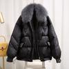 Winter Cotton Coat Hair Collar Loose Glossy Down Cotton Coat Jacket