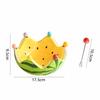 Creative Crown Watermelon Ceramic Fruit Bowl, Cute Salad Dessert Bowl with Fruit Fork for Home Use