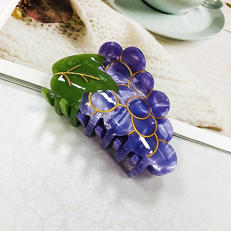 

Симпатичные летние заколки для волос из ацетата с овощами и фруктами, арбуз, лимон, вишня, заколки для волос в форме акулы для женщин, аксессуары для волос