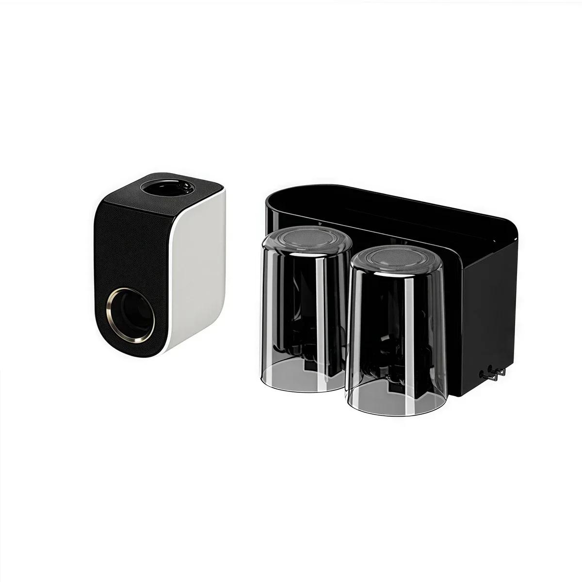 Bathroom Organizer Toothbrush Holder Ample Storage Space Automatic Squeeze Mechanism Easy To Clean Easy To Install