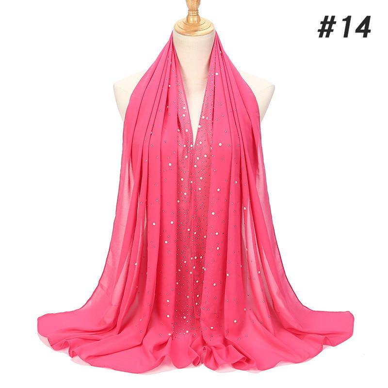 women plain bubble pearl chiffon scarf Head hijab wrap solid shawls headband foulard femme muslim hijabs stores