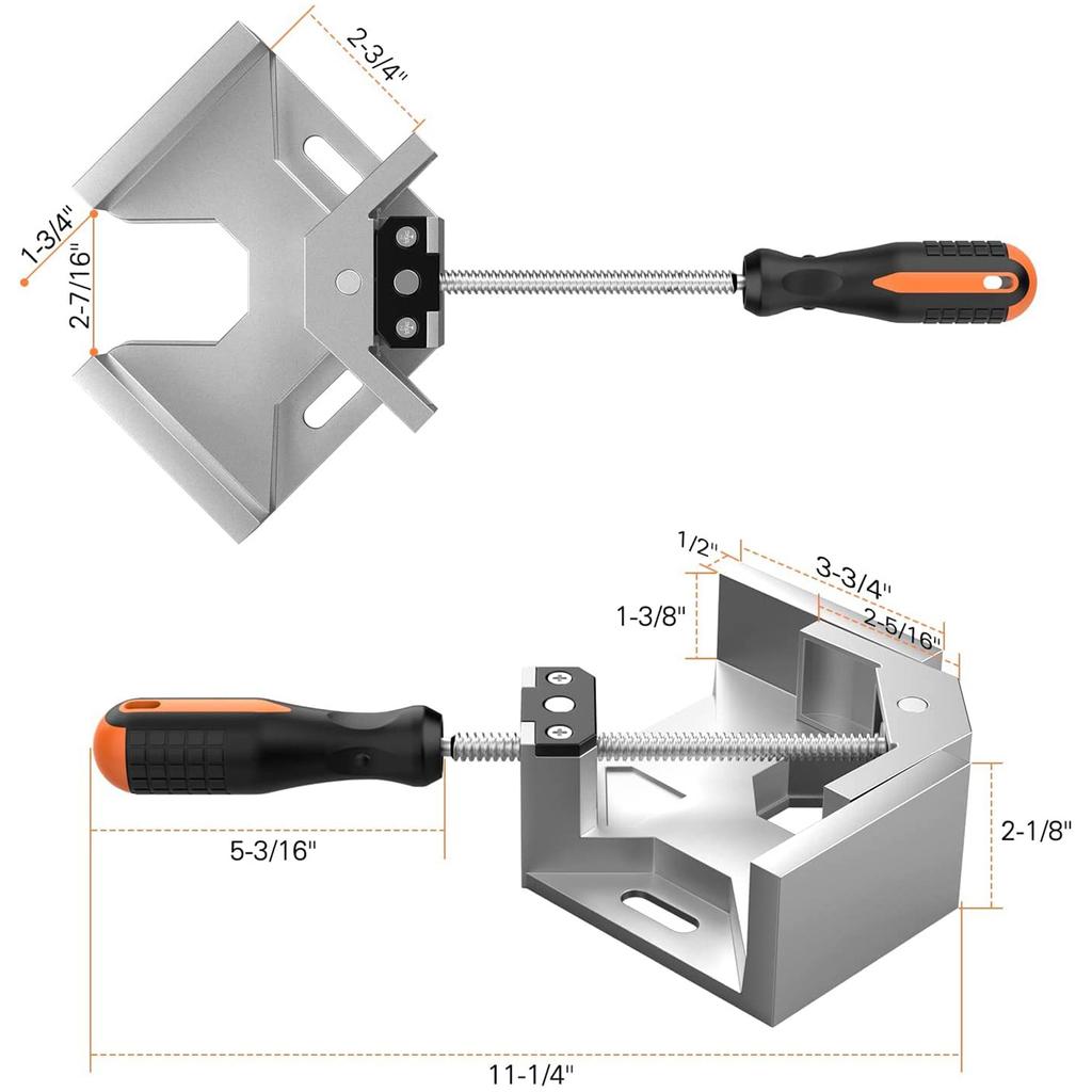 Set 4 Morsetti Angolo 90° Legno - Regolabili Fai Da Te, Per Cornici, Mobilia, Lavorazioni - Foto 10