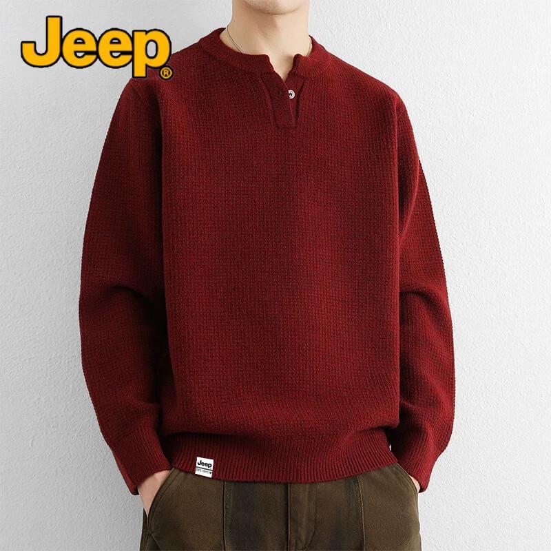 JEEP Men's Casual V-Neck Knit Sweater