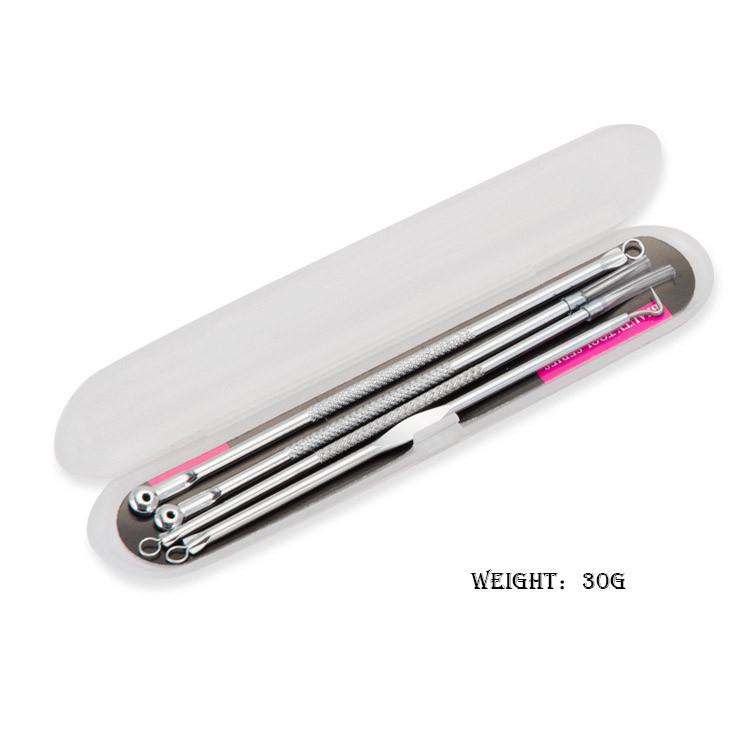 4 Pcs Pimple  Comedone Acne Extractor Remover Tool Set