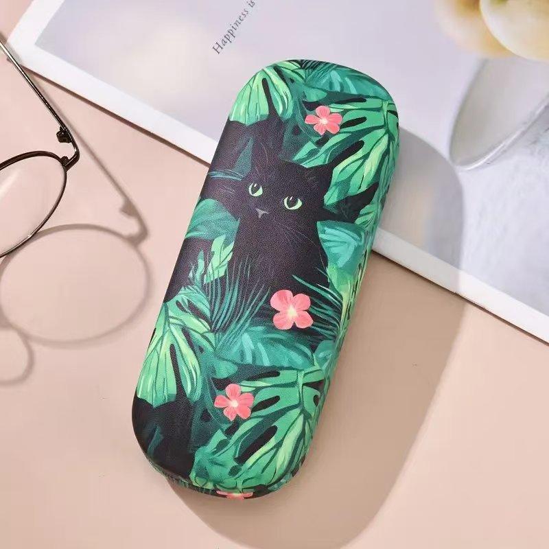 

Storage Box Cartoon Sunglasses Box Kitten Glasses Case Pu Leather Eyewear Holder For Teens Storage Fashion Accessory Gift Idea