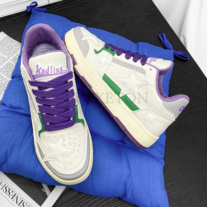 Women Shoes for Men Tennis Retro Y2K Star Punk Skateboard Shoes Fashion Male Sneakers Couples Gym Outdoor Sports Casual Shoe