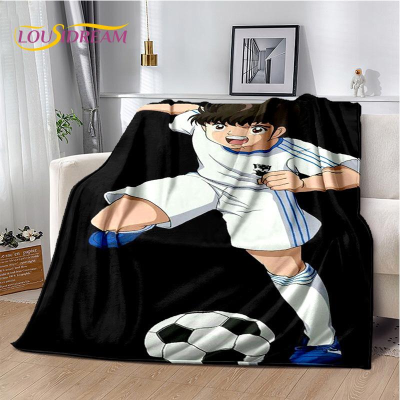 Captain Tsubasa Anime Soccer Cartoon Blanket,Soft Throw Blanket for Home Bedroom Bed Sofa Picnic Travel Office Cover Blanket Kid