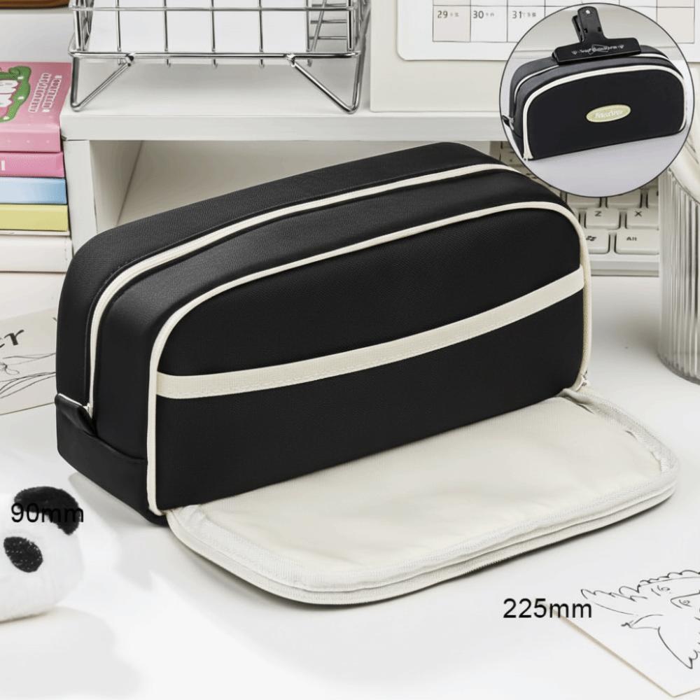 Large Capacity Pencil Case Simple Design Double-layer Pencil Case Stationery Bag  Korean Style