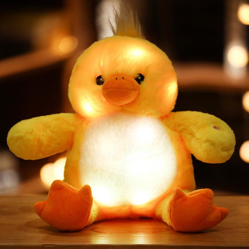 Cartoon Luminous Animal Heart Bear Doll Plush Toy Lamb Unicorn Doll Children'S Doll