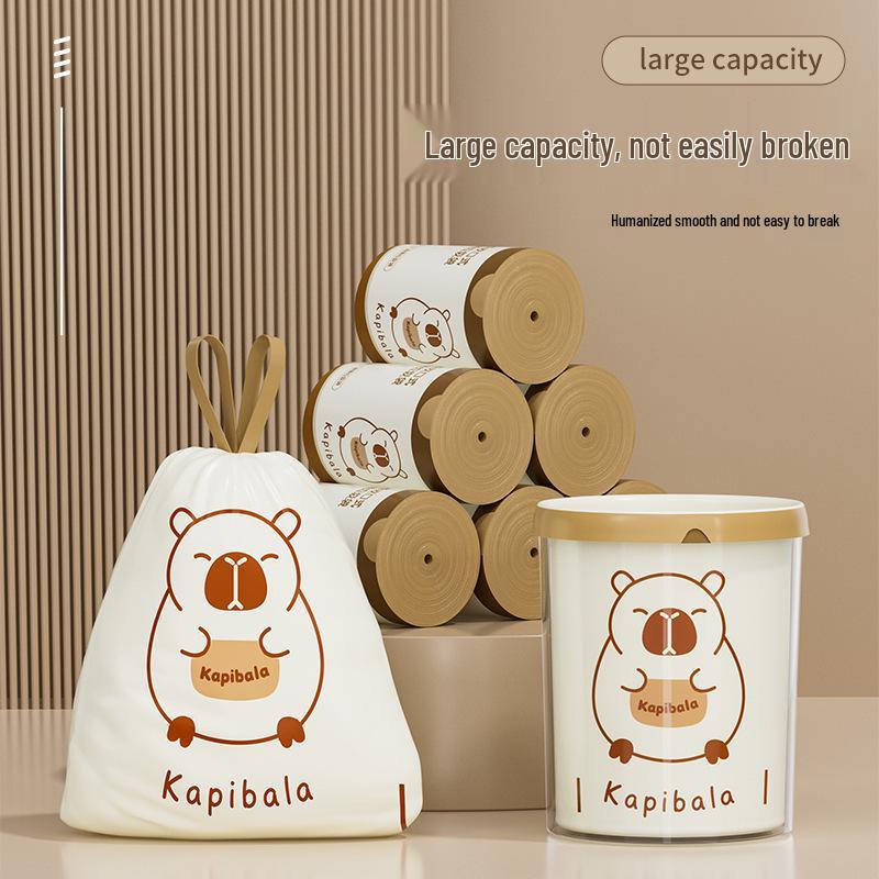 Blue Heart Rabbit Drawstring Thickened Trash Bags - Cartoon Kitchen Self-Closing Plastic Bags