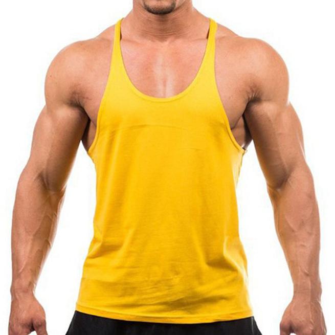 Mens Plain Cotton Training Tank Top - No Logo Gym Fitness Vest for Workout & Bodybuilding