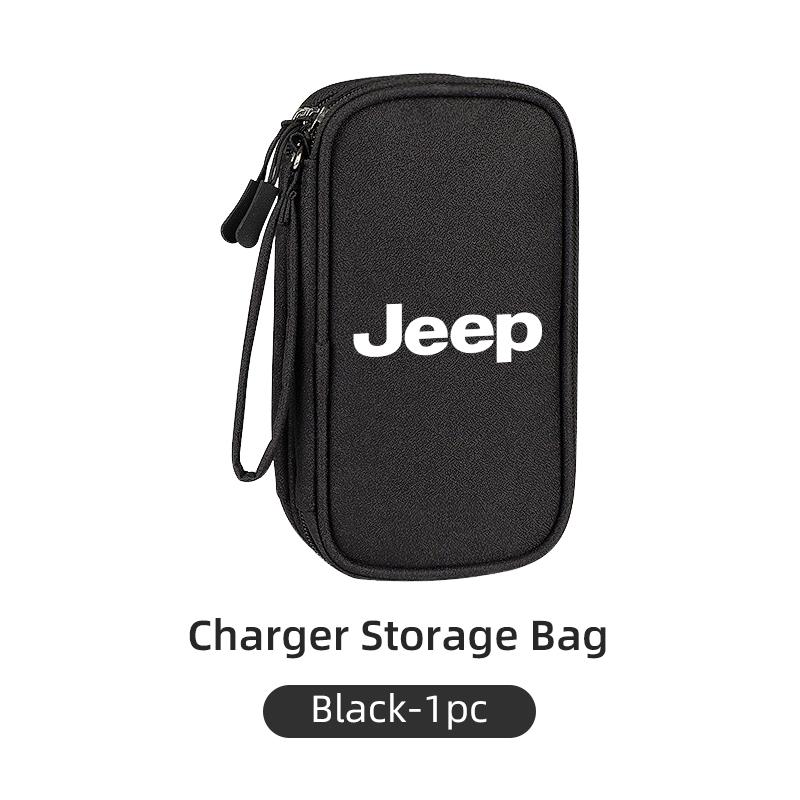 Car Interior Data Cable Storage Bag Mini EVA Case Travel Pack For Jeep Renegade Compass Grand Cherokee Wrangler JK Patriot Liber AJY1