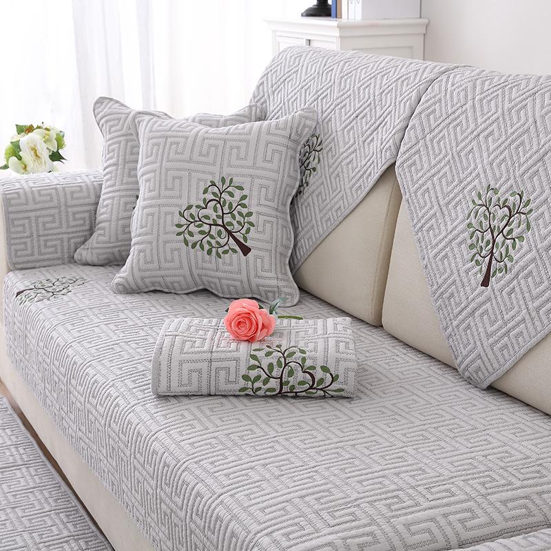Pure Cotton Chinese Sofa Cushion, Universal Non-Slip In All Seasons, High-End Solid Wood Sofa Seat Cushion, Simple Modern Cover Cloth Cover Towel