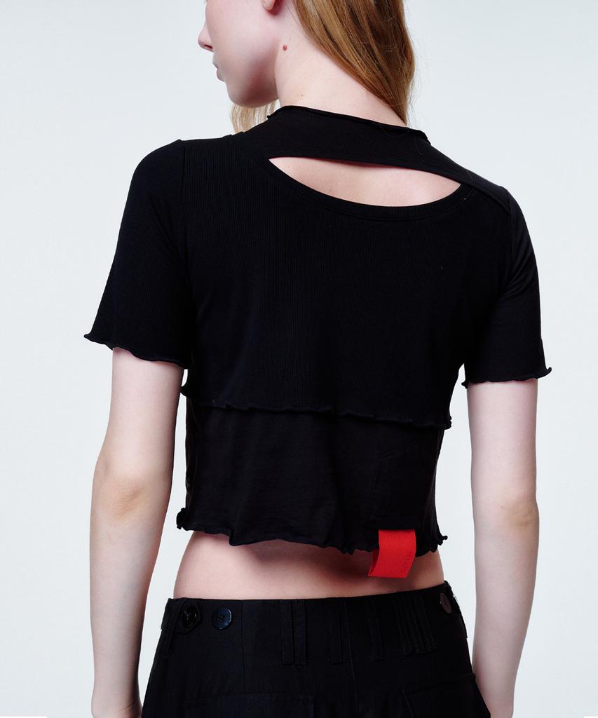 2113 STUDIO Cross Cut Crop Black